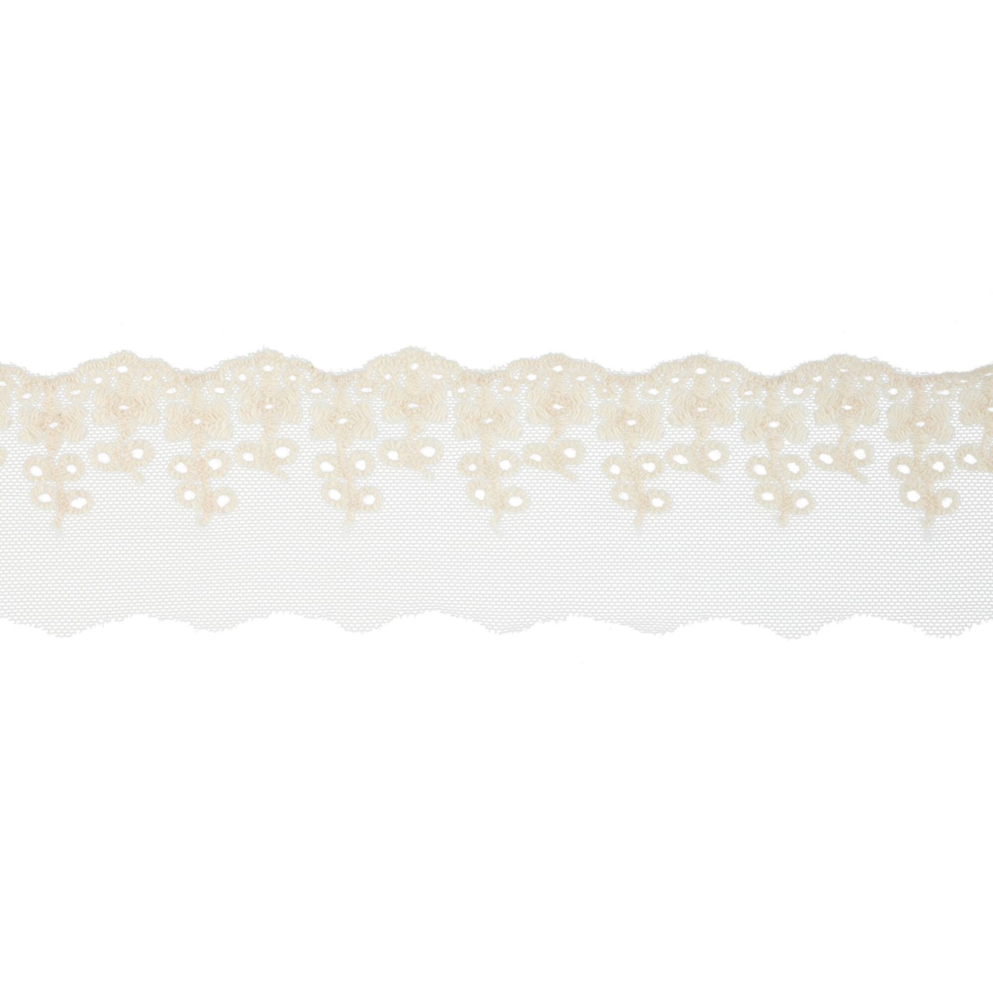 2.2" Ivory Embroidered Lace Trim by Celebrate It®